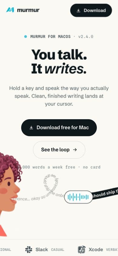 Murmur mobile website view