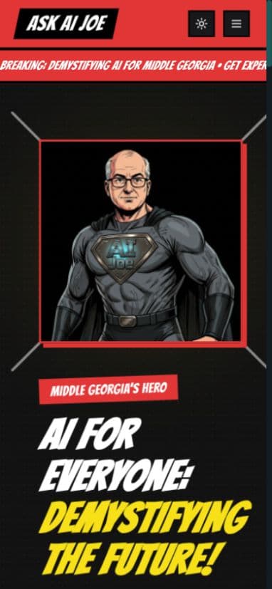 Ask AI Joe mobile website view